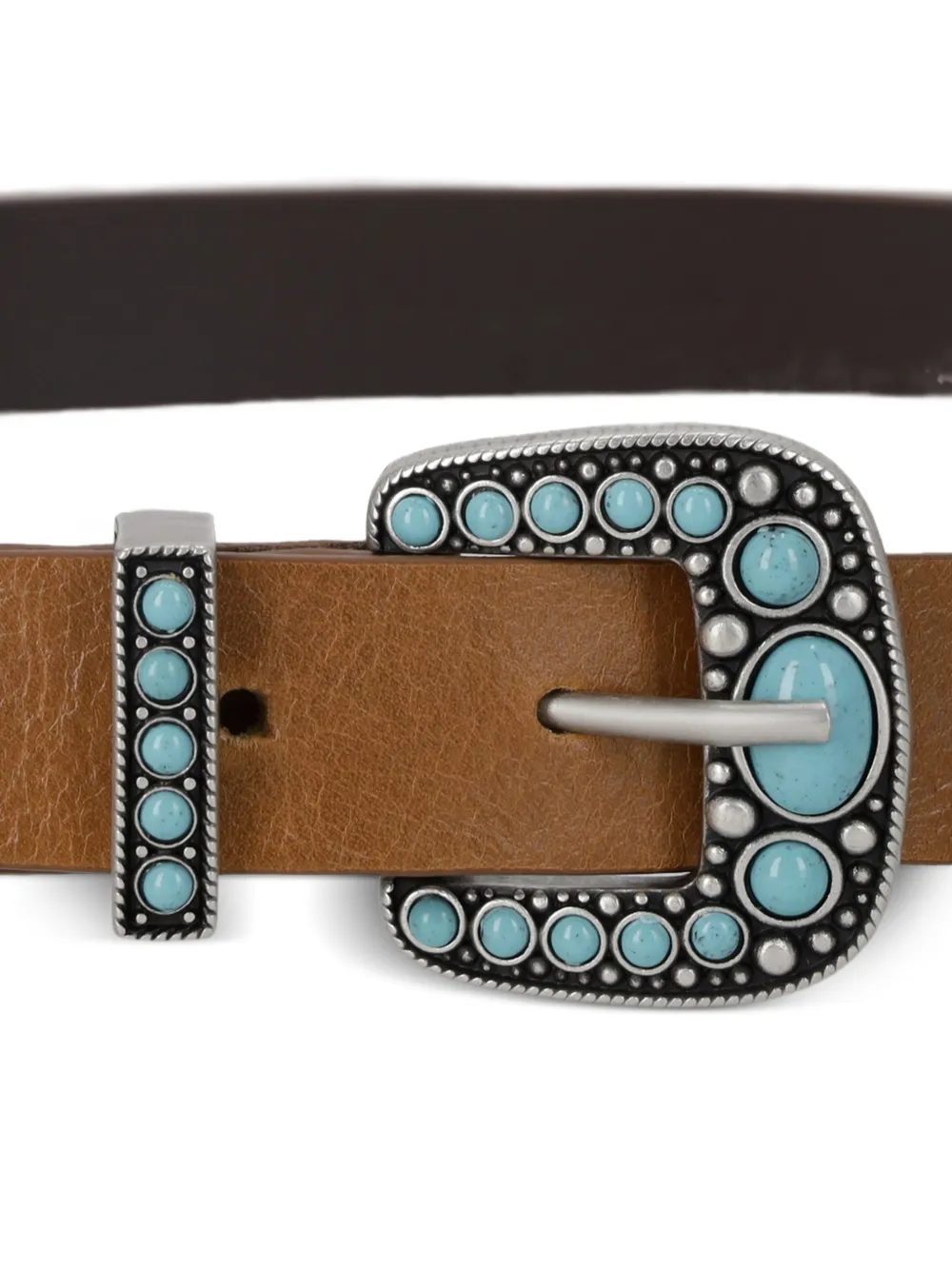  Fortela Stone-embellishment Belt - Brown 