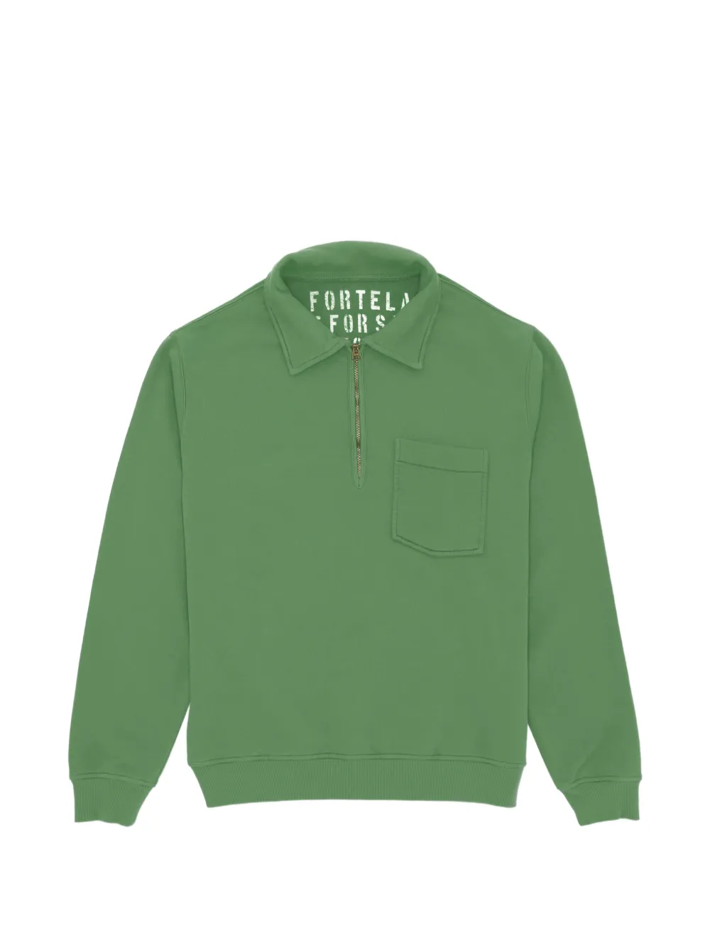 Fortela Yale zip chest-pocket sweatshirt - Verde