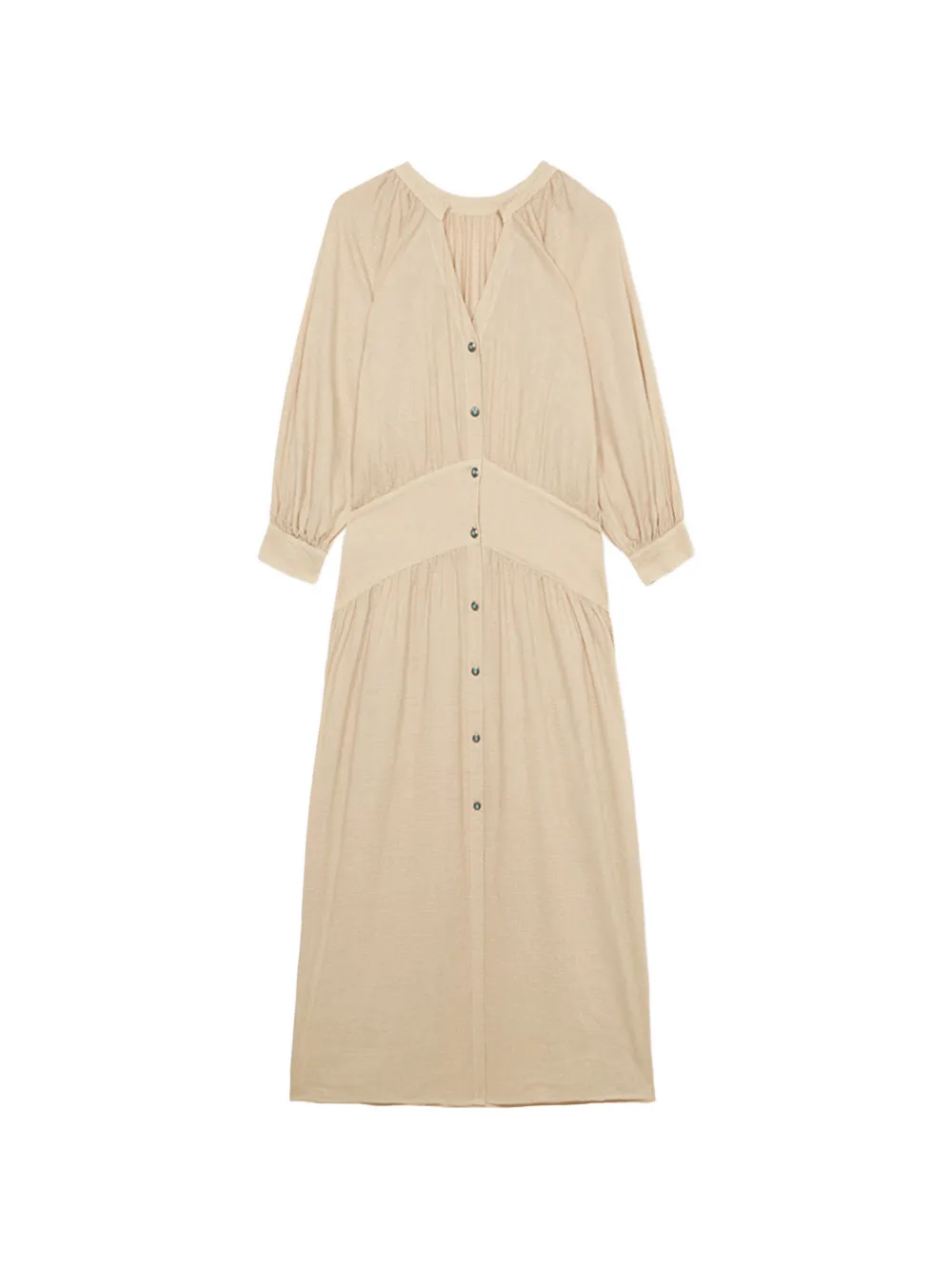 Fortela Violet mandarin-collar maxi dress - Toni neutri