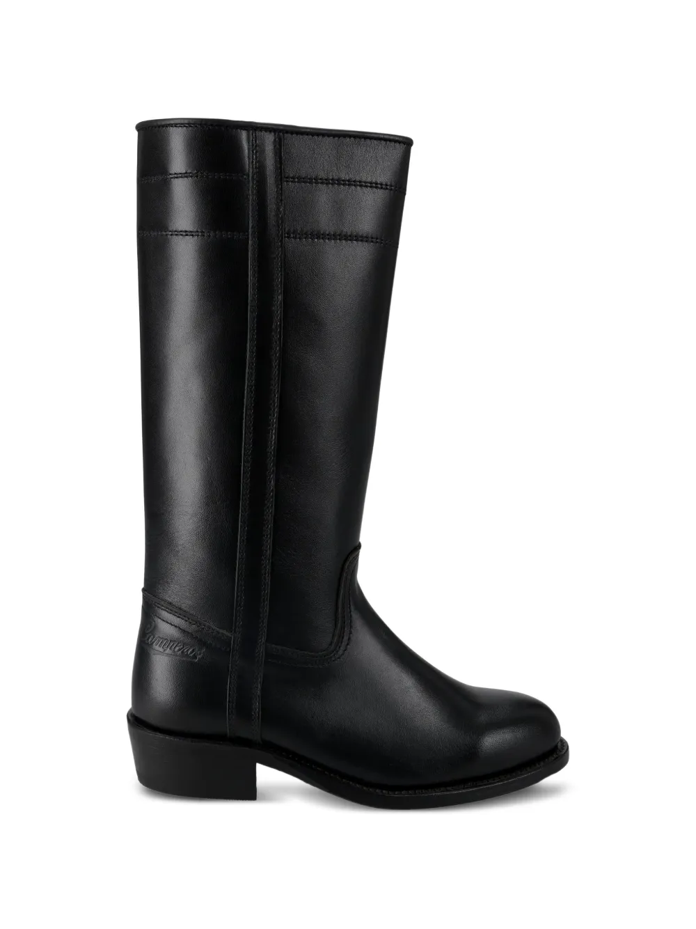 Fortela Becerro Camperos leather cowboy boots – Black