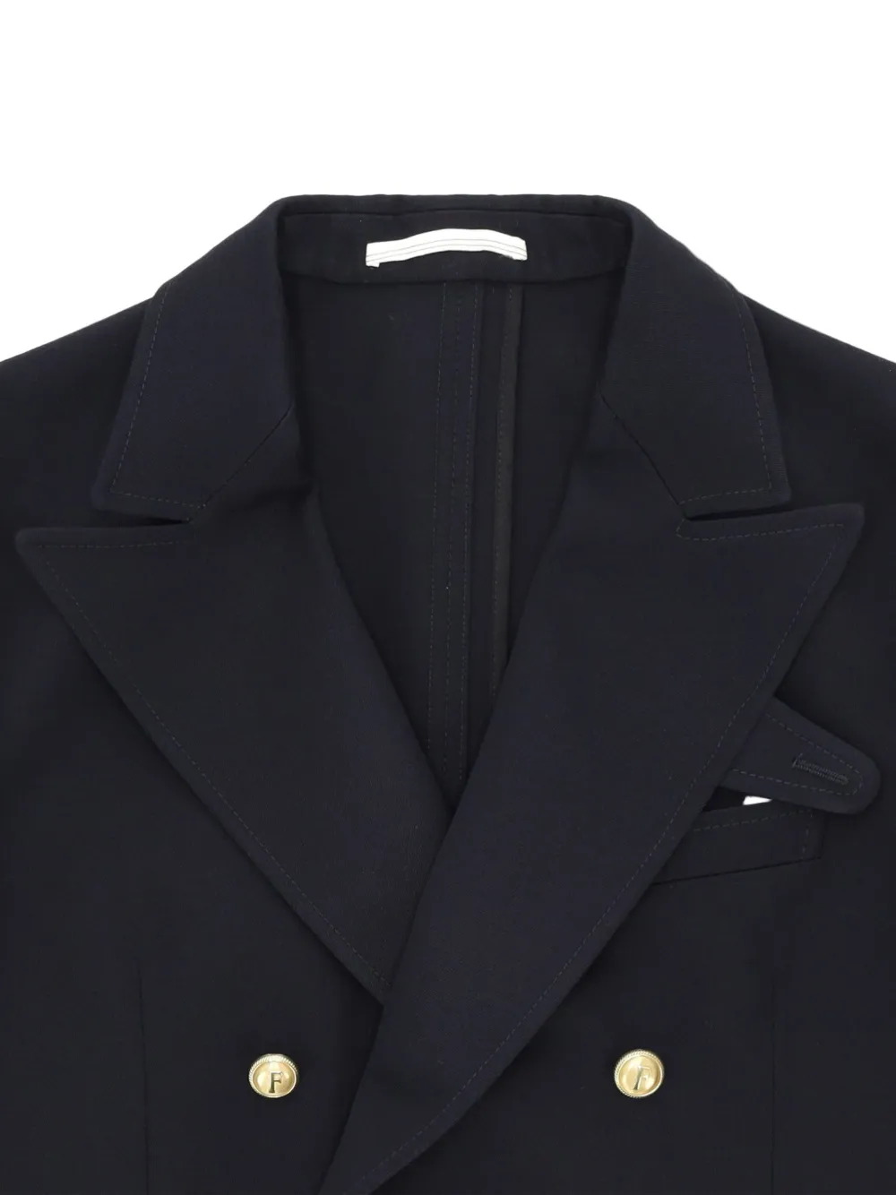  Fortela Travel Double-breasted Button Blazer - Blue 