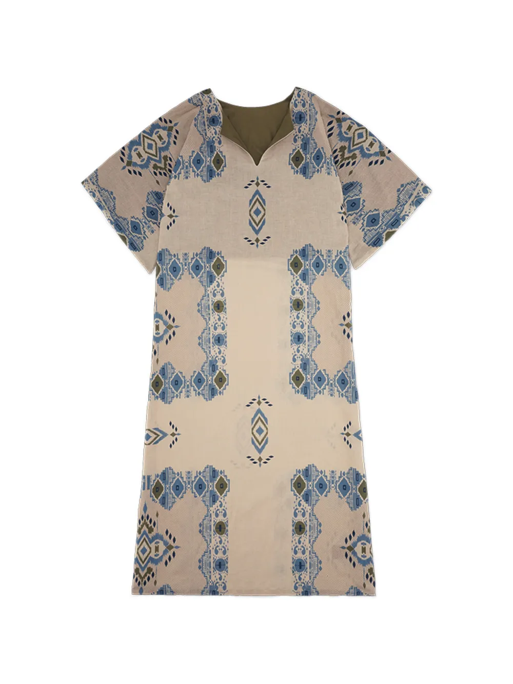 Fortela Acaia V-neck midi dress - Toni neutri