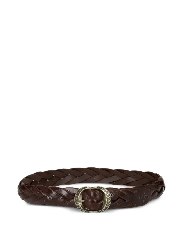 Fortela Summer Braided Leather Belt in Brown