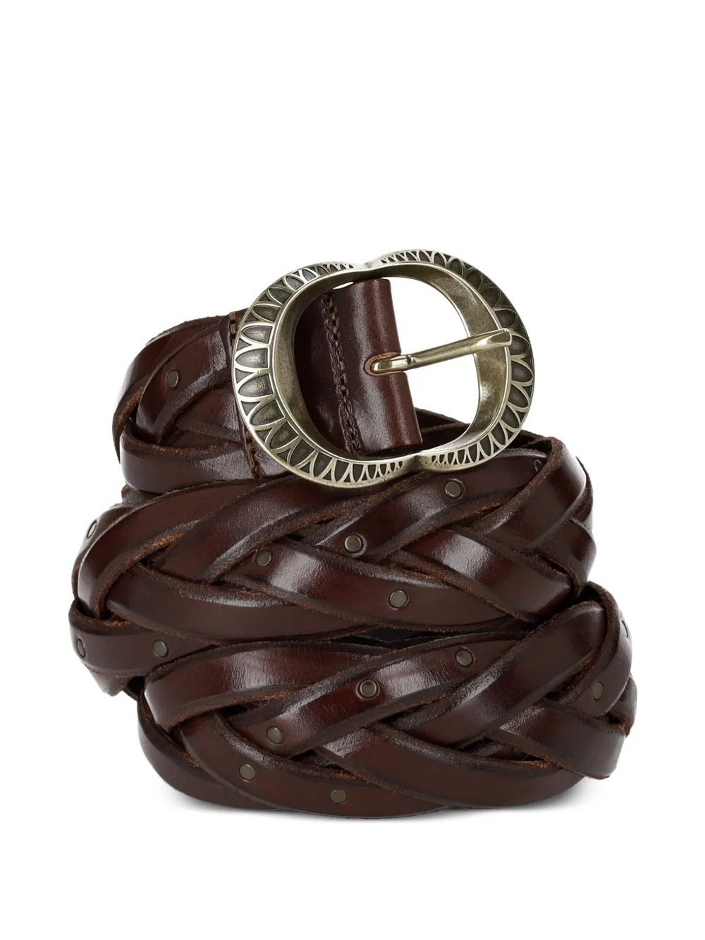  Fortela Summer Braided Leather Belt - Brown 