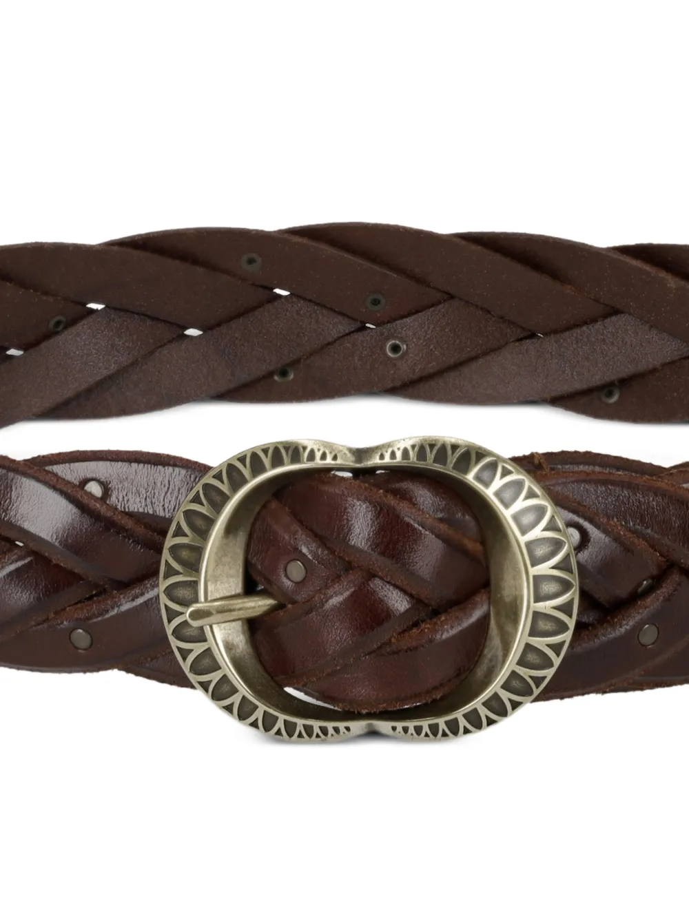  Fortela Summer Braided Leather Belt - Brown 