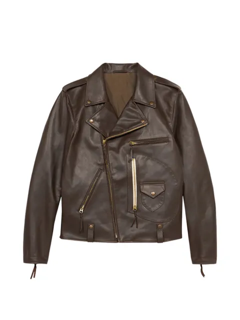 Fortela asymmetrical-zip leather jacket