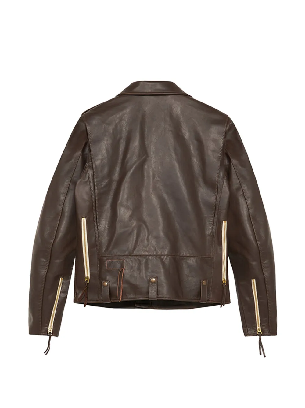 Fortela Leren jack met asymmetrische rits Bruin