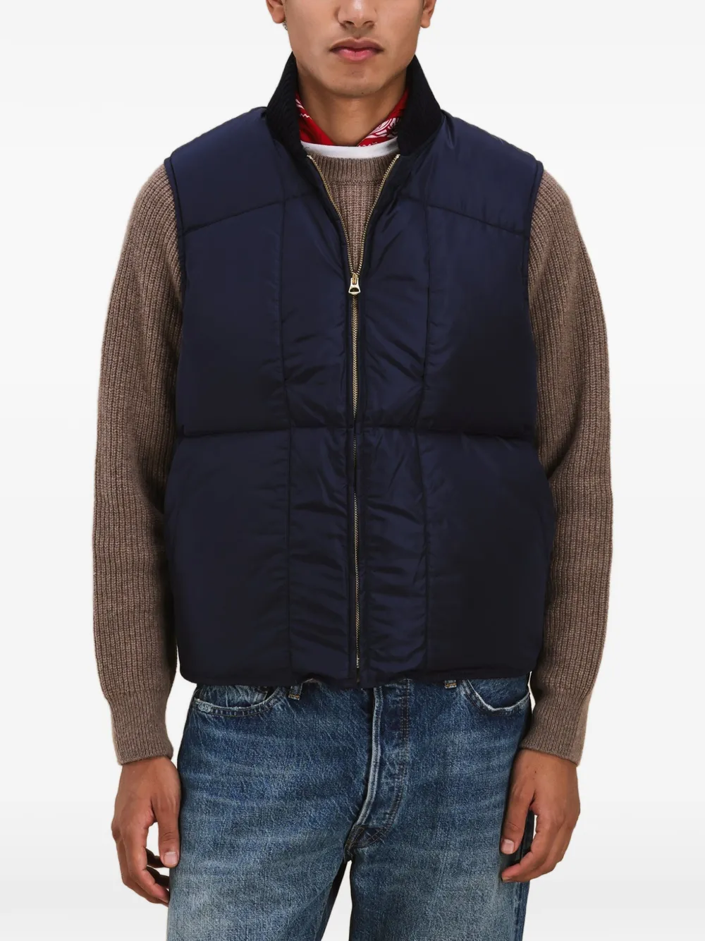 Fortela Queen gewatteerde geribbelde spencer Blauw