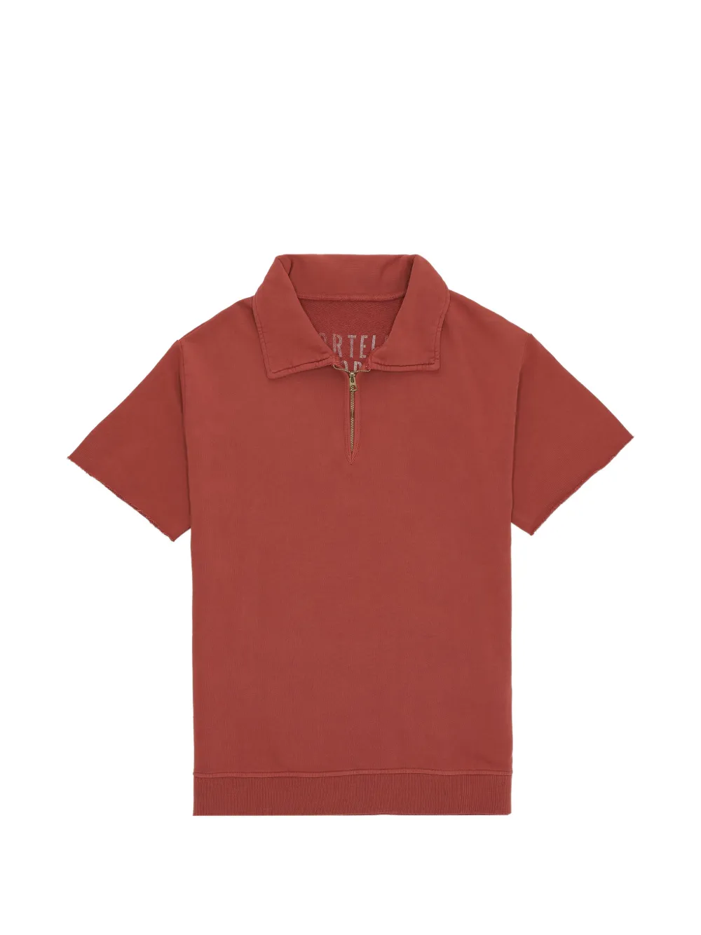 Fortela zip-fastening short-sleeve polo shirt - Rosso