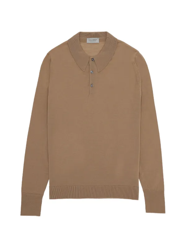 Fortela Long-sleeve Polo Sweater in Neutrals