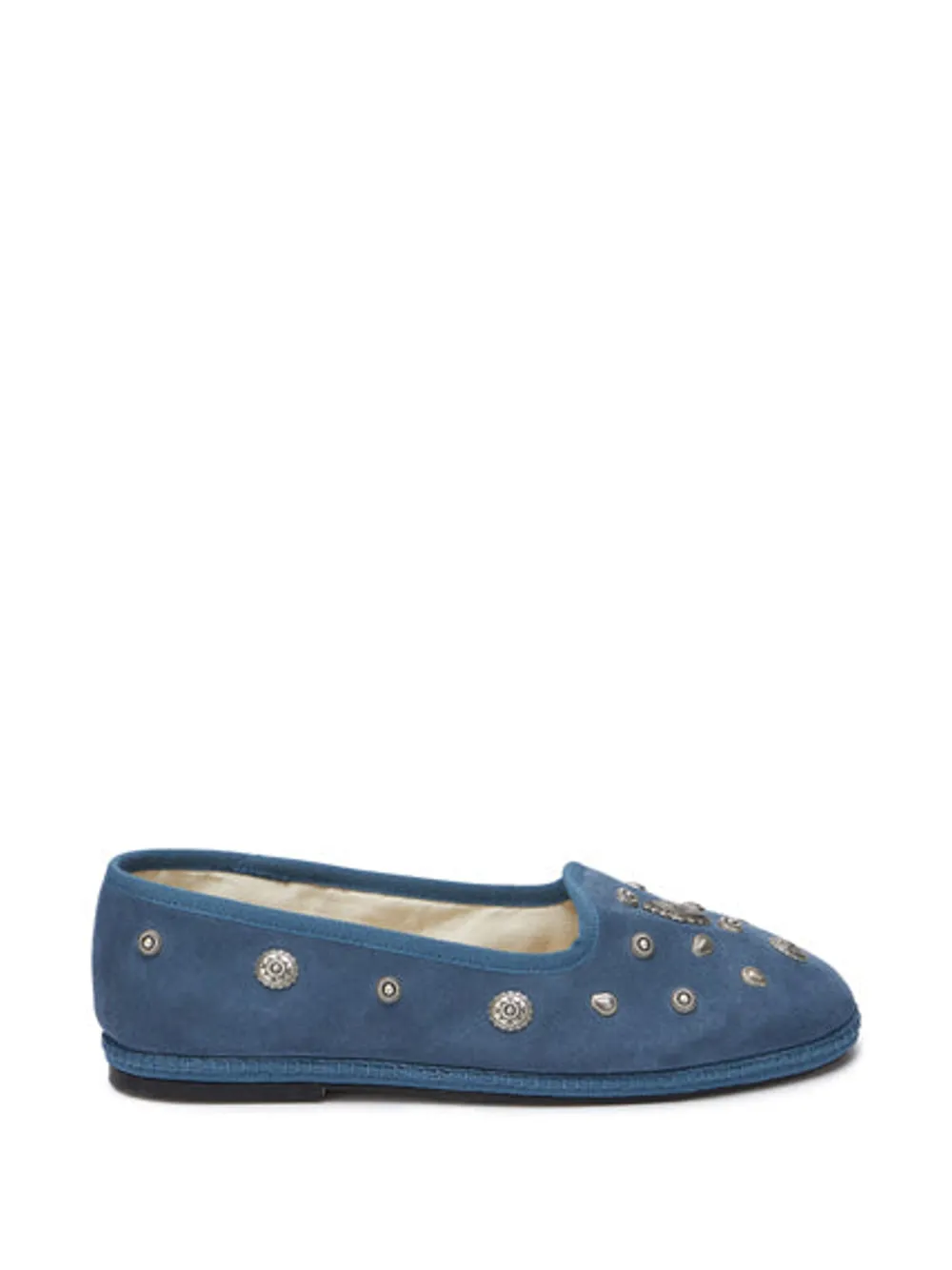 Fortela Frutate studs suede slippers - Blu