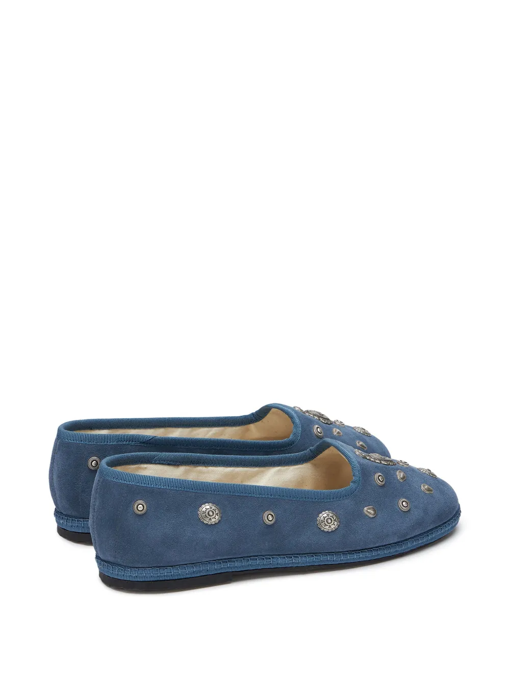 Fortela Frutate suède slippers met studs Blauw