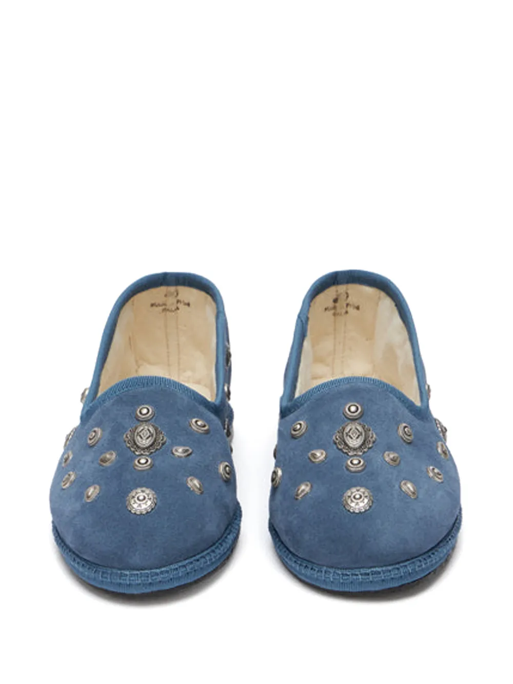 Fortela Frutate suède slippers met studs Blauw