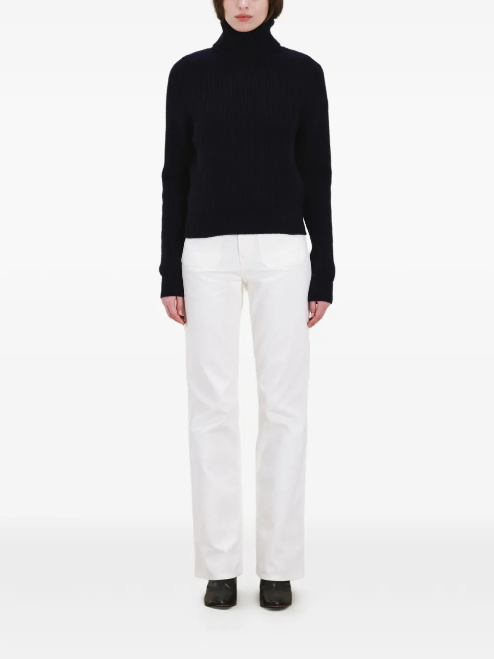  Fortela Rib-stitch Turtleneck Sweater - Blue 