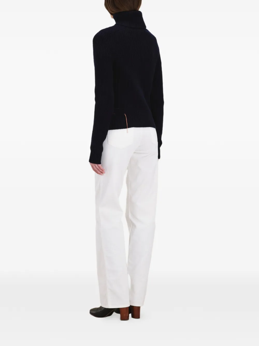  Fortela Rib-stitch Turtleneck Sweater - Blue 