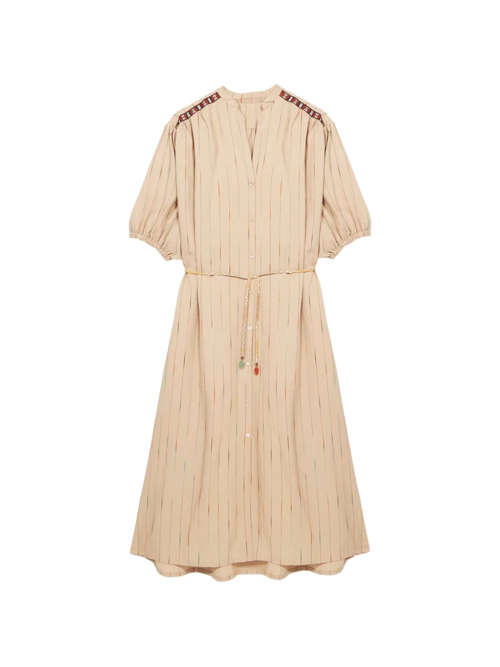 Fortela Vera striped midi dress - Toni neutri