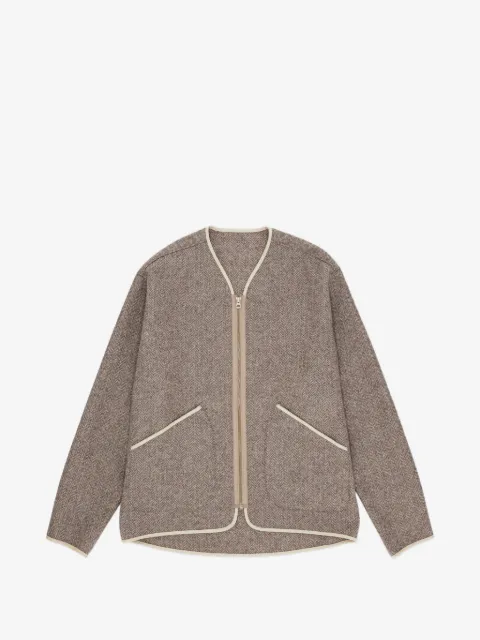 Fortela Sherpa herringbone zip-up jacket