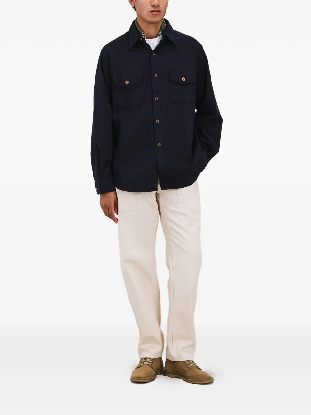 Fortela Cpo shirtjack met zakken en knopen Blauw