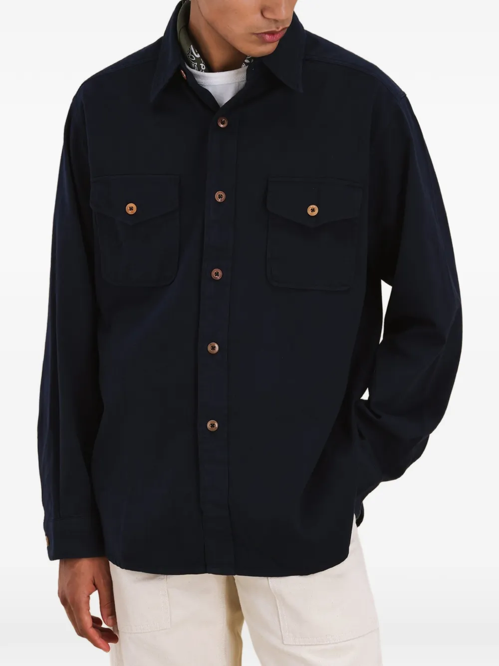 Fortela Cpo shirtjack met zakken en knopen Blauw