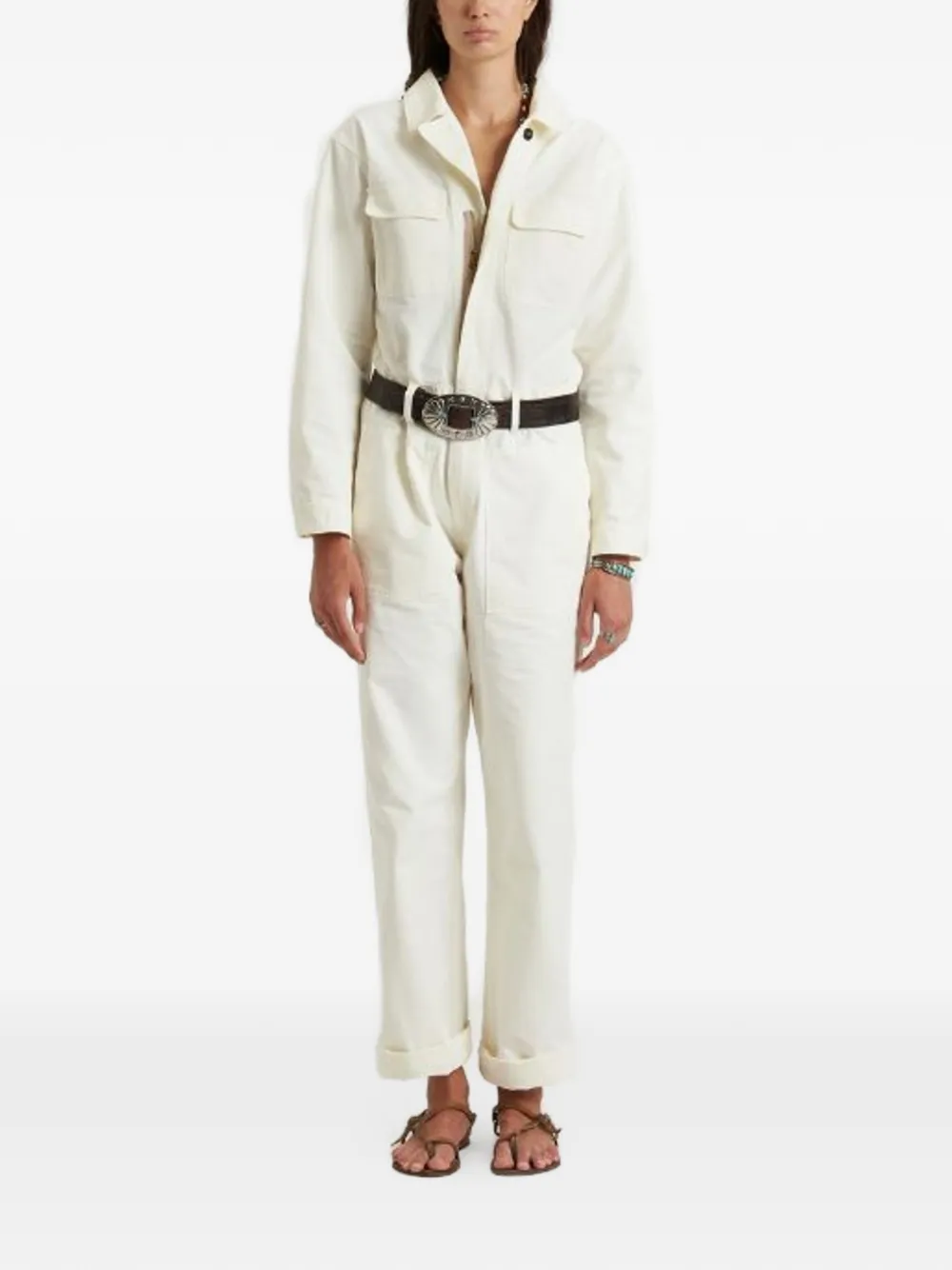  Fortela Button-up Jumpsuit - Green 