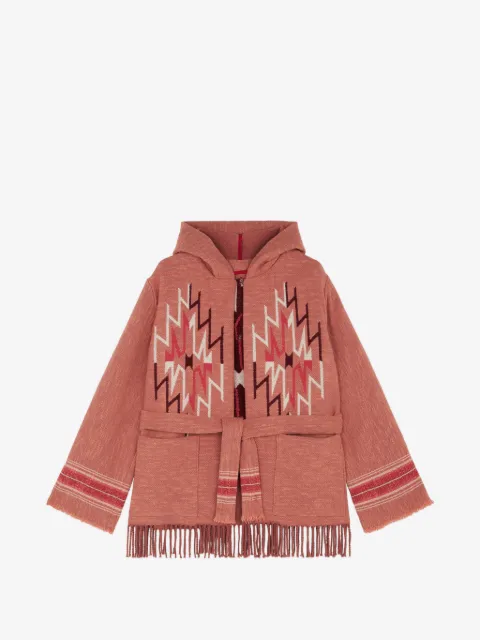 Fortela fringed-hem hooded cardigan