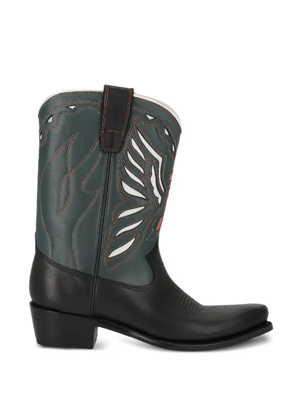 Fortela Delilah Leather Boots in Green