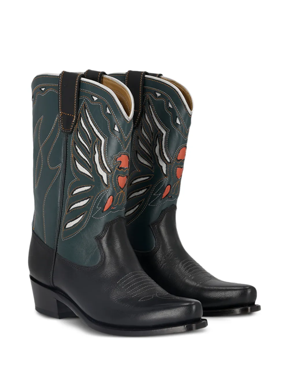 Fortela Delilah Leather Boots in Green, view 2
