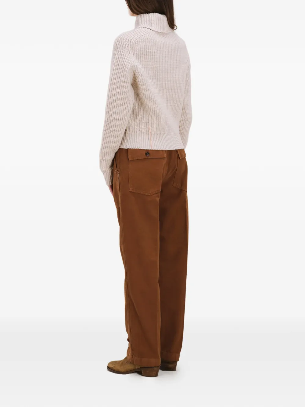  Fortela Laura Rib Stitch Turtleneck Sweater - Neutrals 