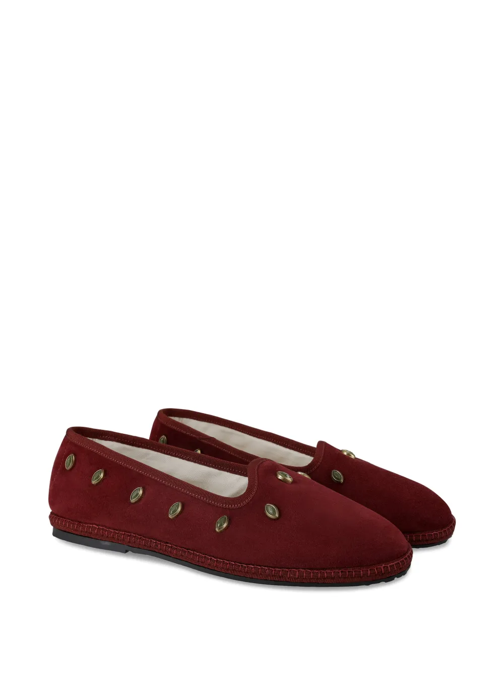 Fortela Friulana suède loafers met studs Rood