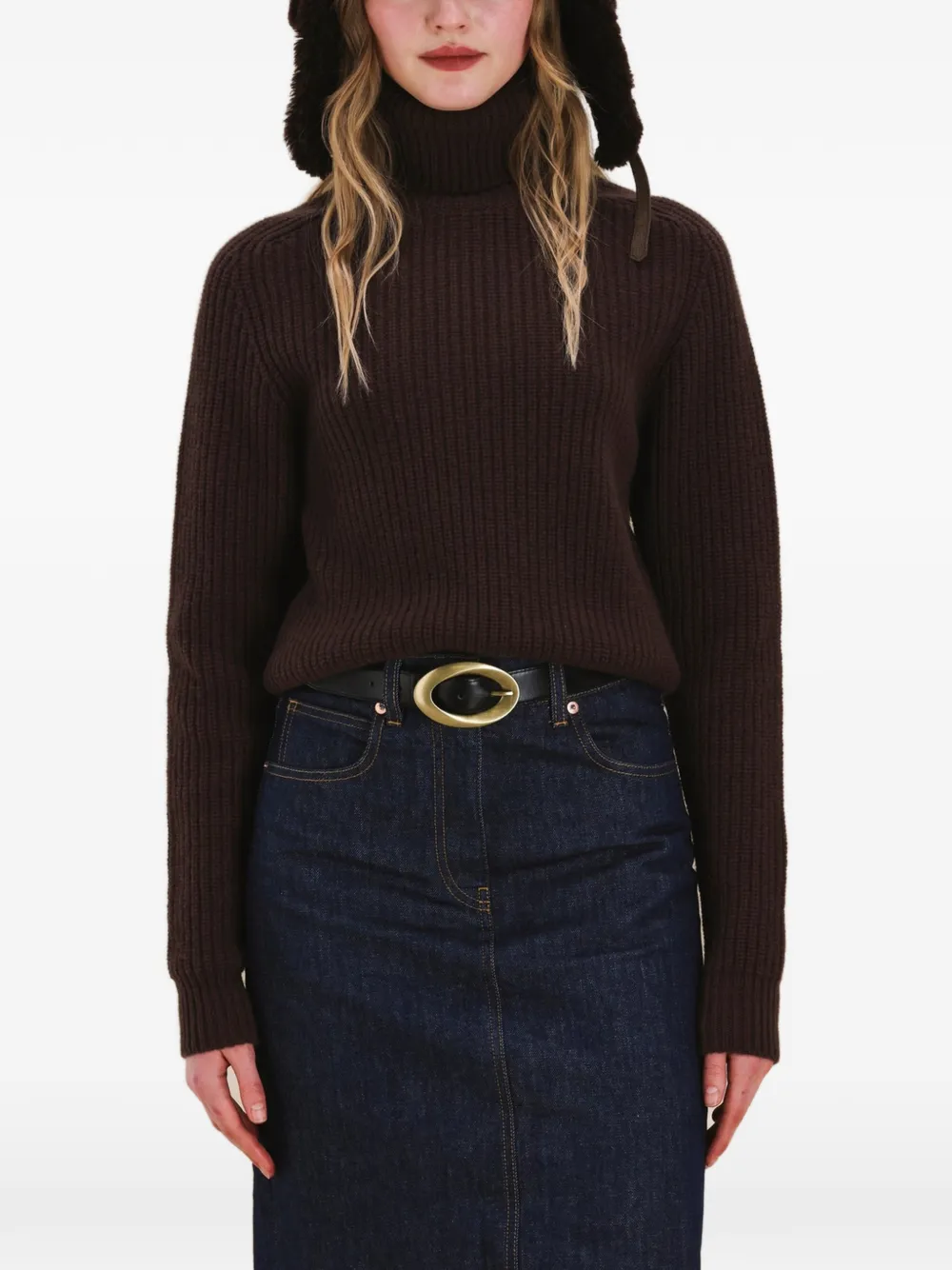 Fortela Laura Turtleneck Sweater in Brown, view 4