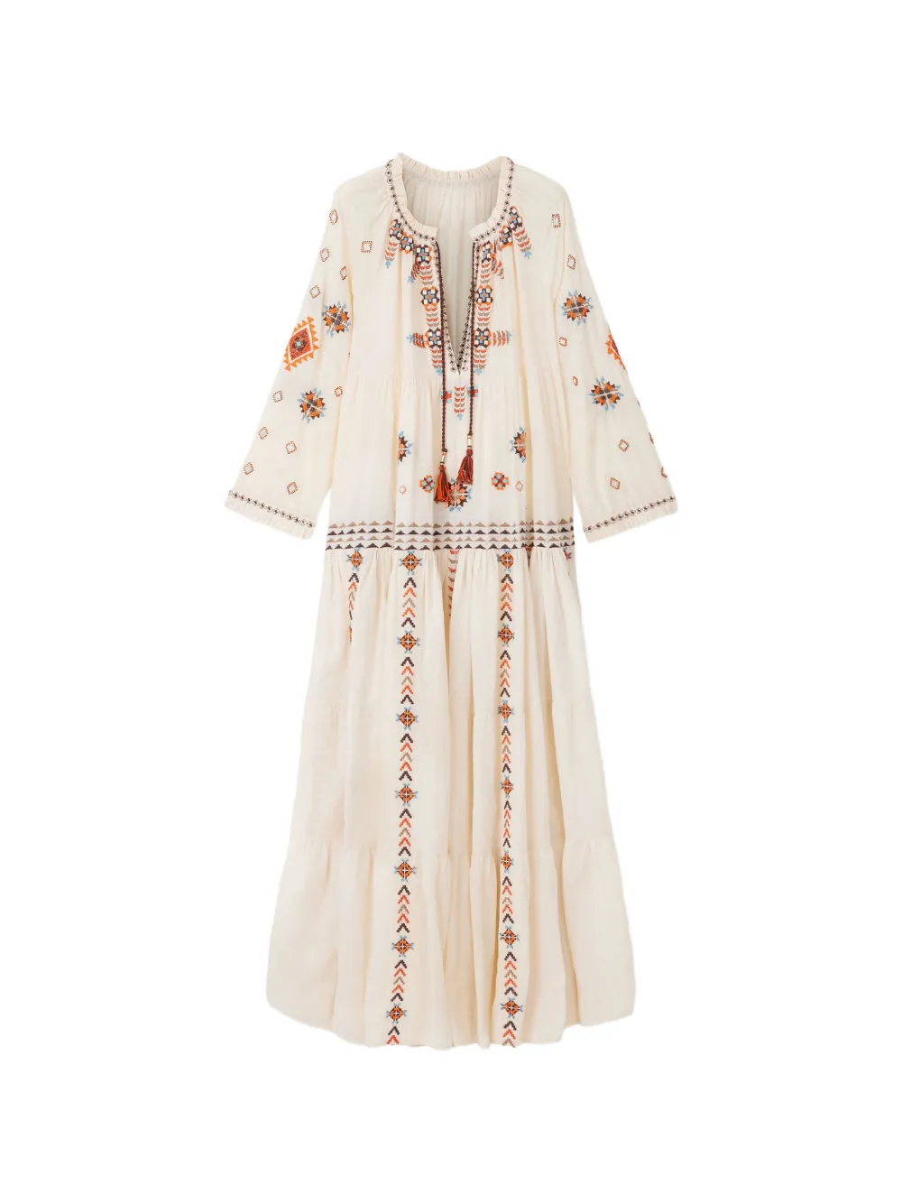 Fortela Arsia crochet-embroidered maxi dress - Toni neutri