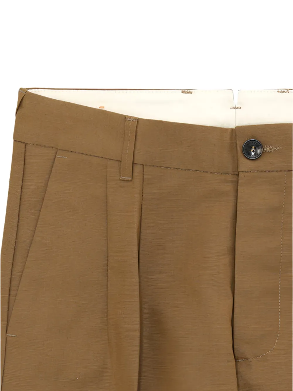 Fortela Geplooide katoenen bermuda shorts Bruin