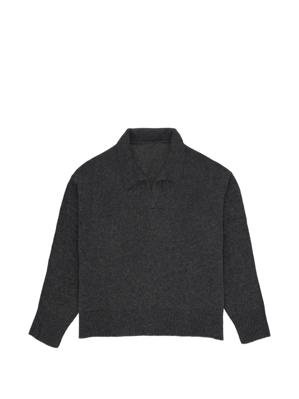 Fortela ribbed V-neck sweater - Grigio