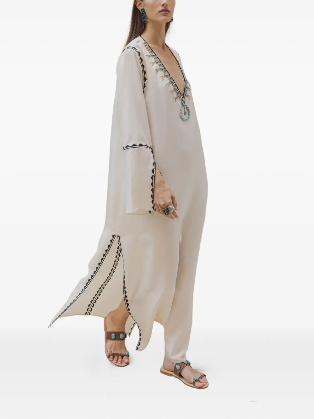 Fortela Veruska sandalen met turkoois Bruin