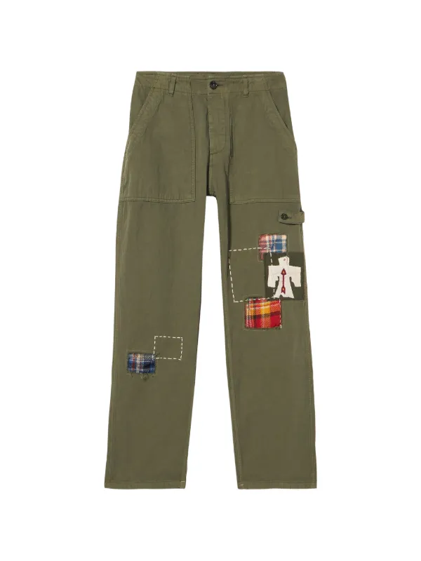 Fortela Jacey Patchwork Trousers in Green