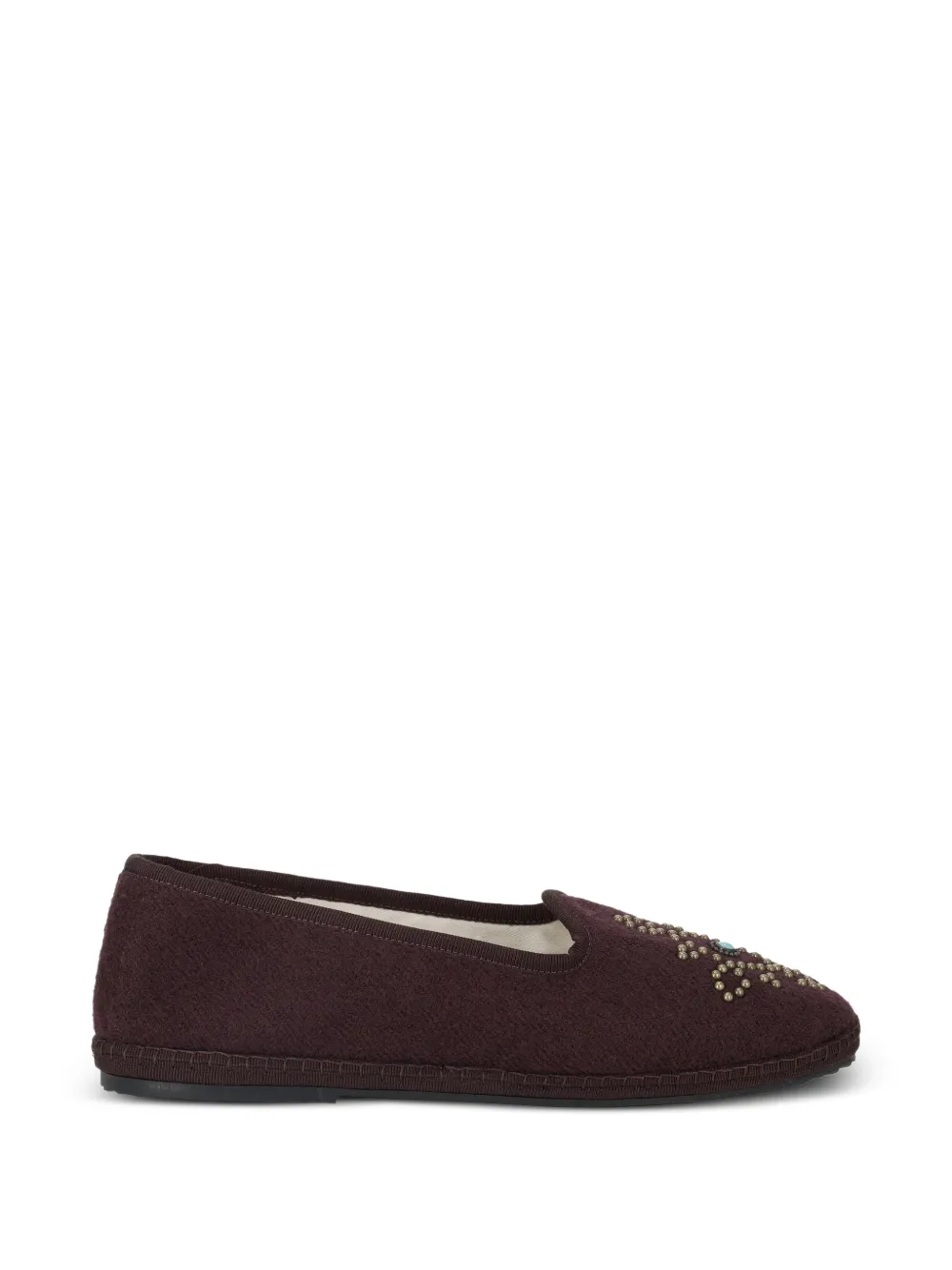 Fortela brass-studs wool slippers - Marrone