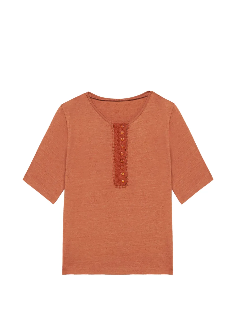 Fortela crochet-detail T-shirt - Arancione