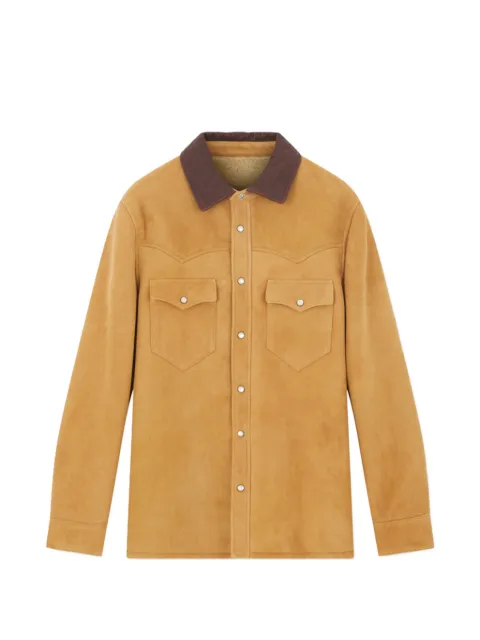 Fortela leather shirt jacket