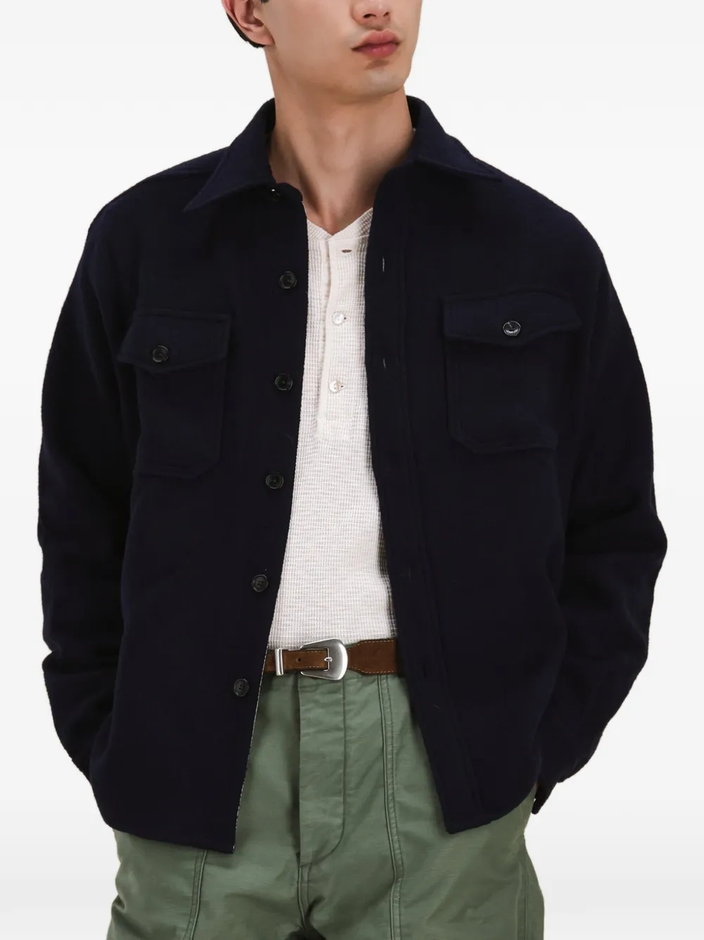 Brushed Front Pocket Overshirt