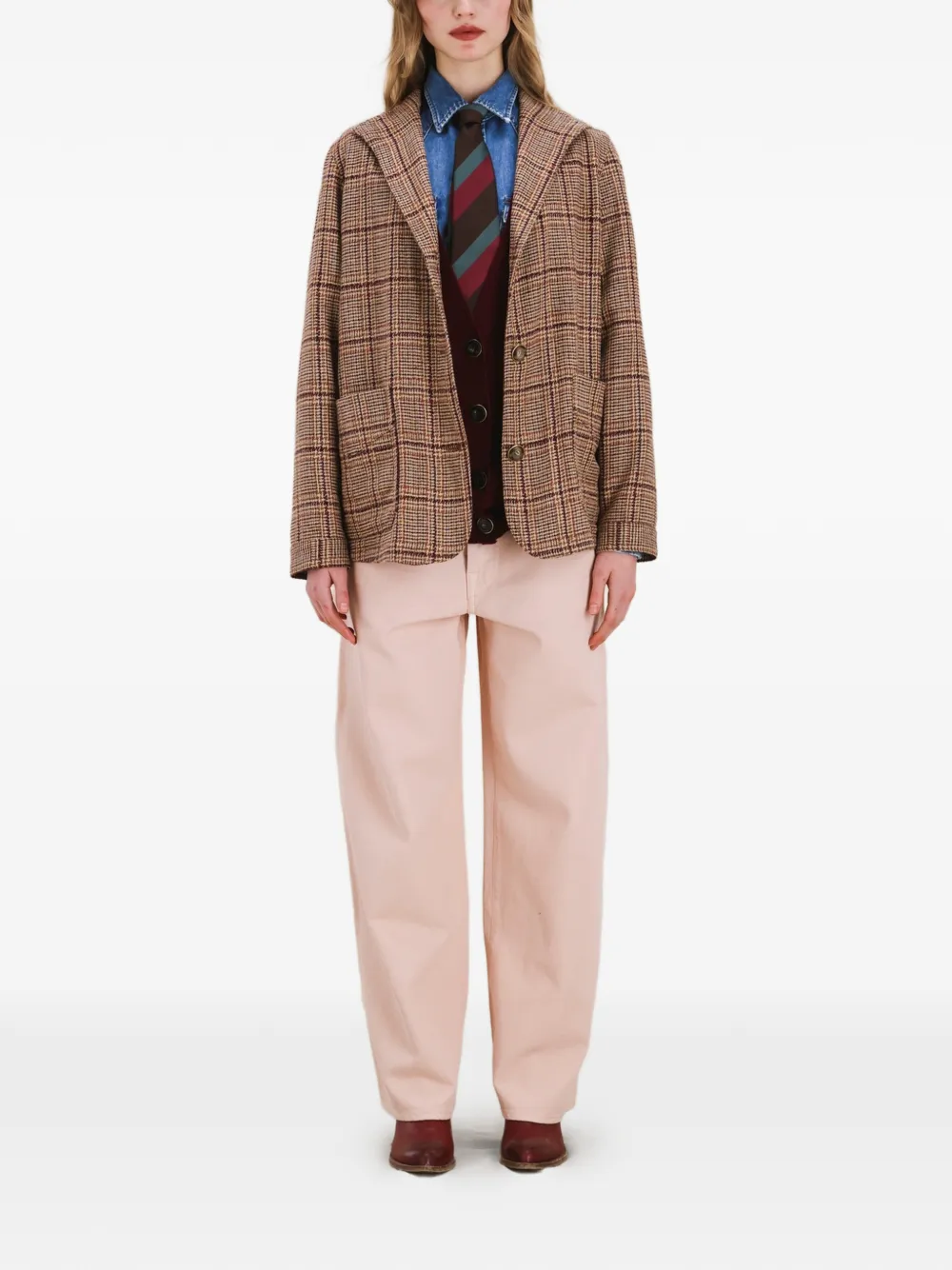  Fortela Scotland Checked Blazer - Brown 