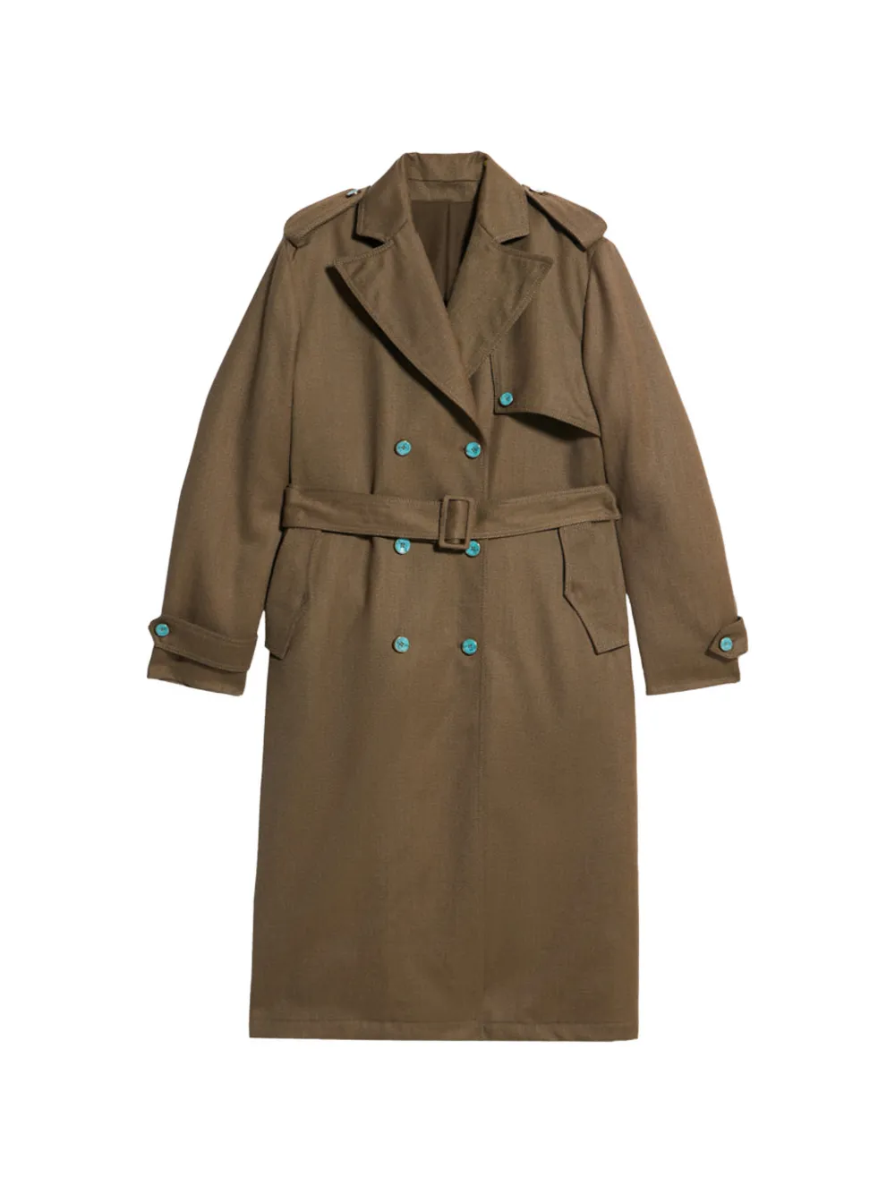 Fortela double-breasted belted trench coat - Verde