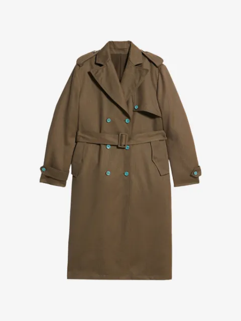 Fortela double-breasted belted trench coat