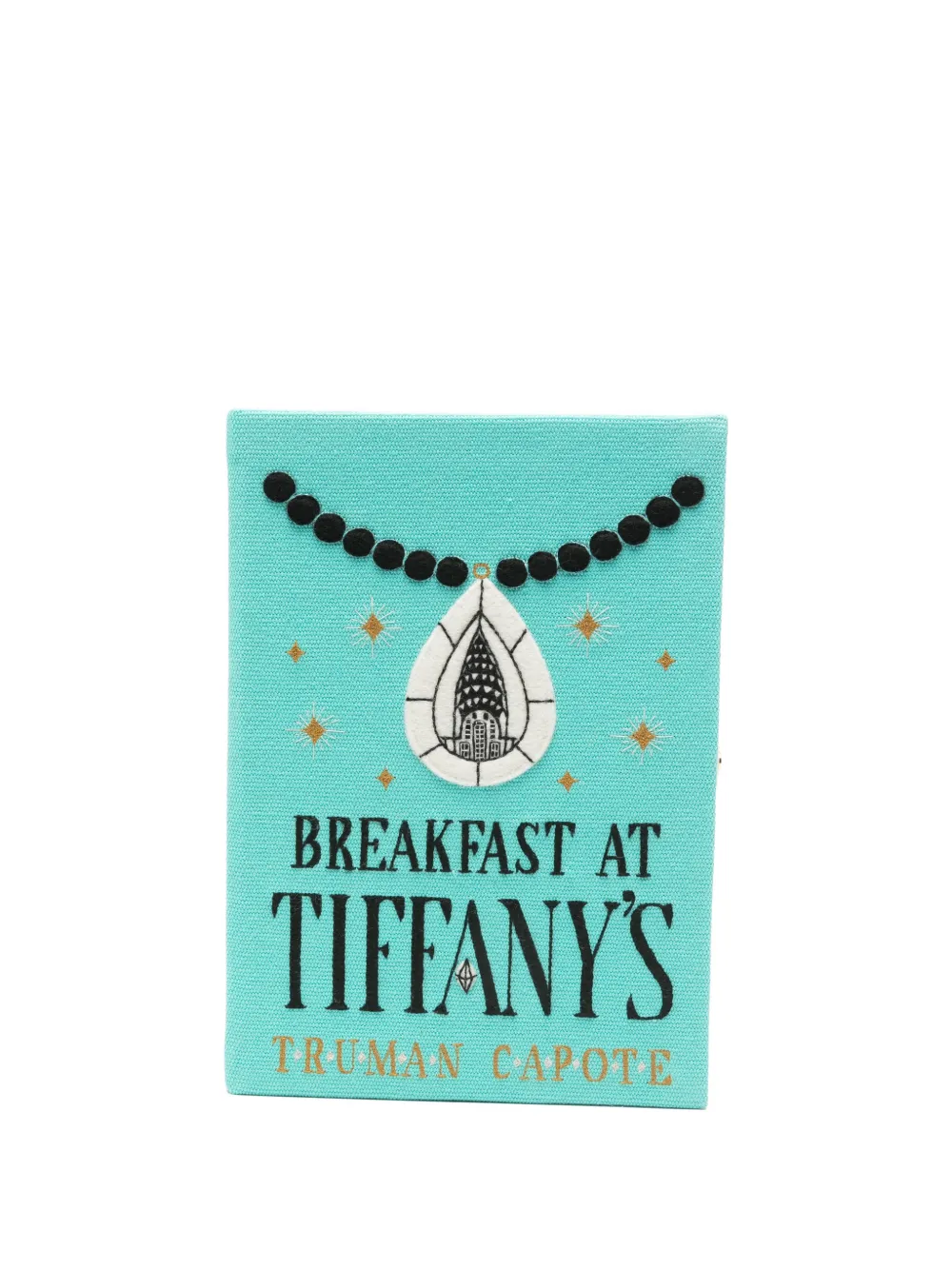 Olympia Le-Tan Breakfast at Tiffany's embroidered clutch bag - Blu