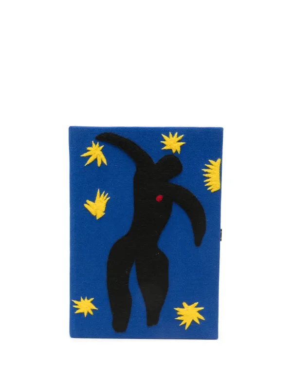 Olympia Le-Tan Icarus Appliqué Clutch Bag in Blue