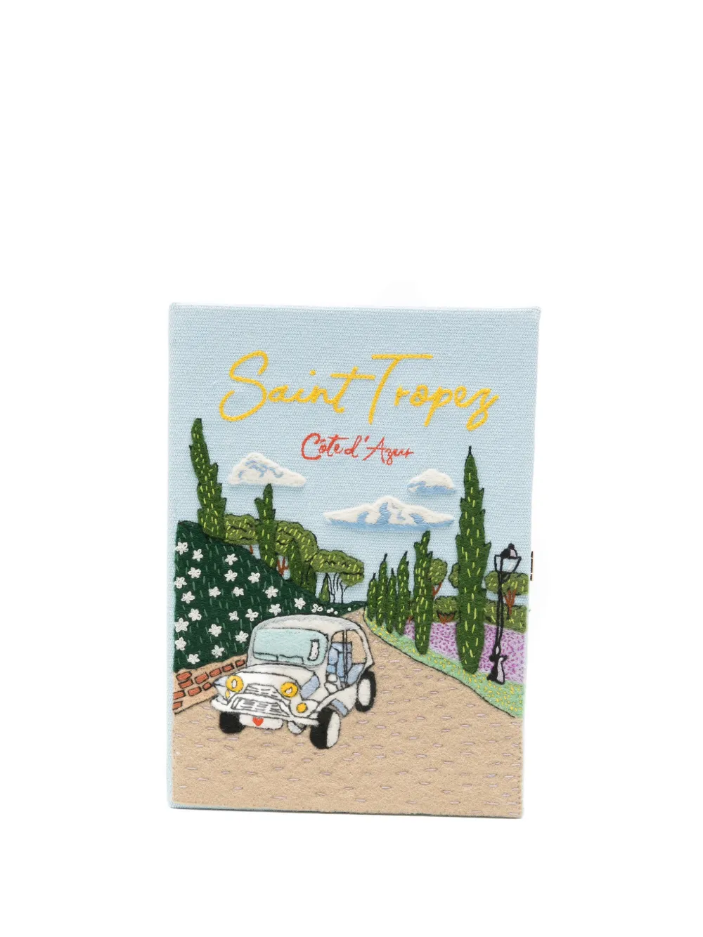Olympia Le-Tan Saint-Tropez embroidered clutch bag - Blu