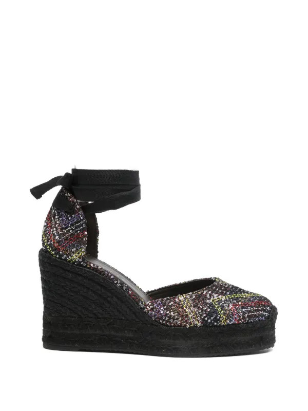 Missoni Sequined Wedge-heel Espadrilles in Black