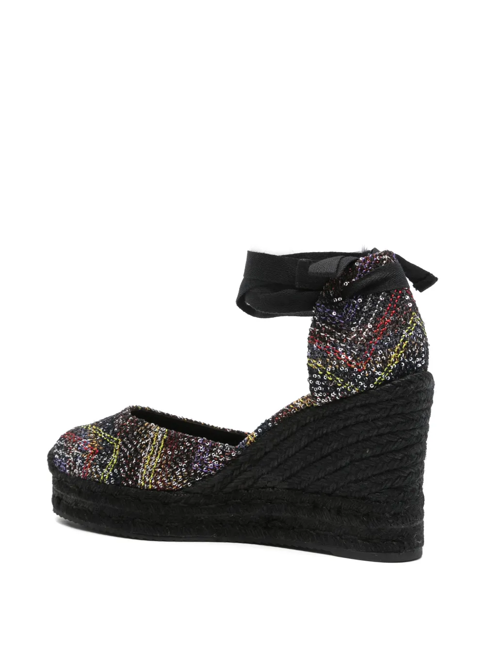 Missoni sequined wedge-heel espadrilles Zwart
