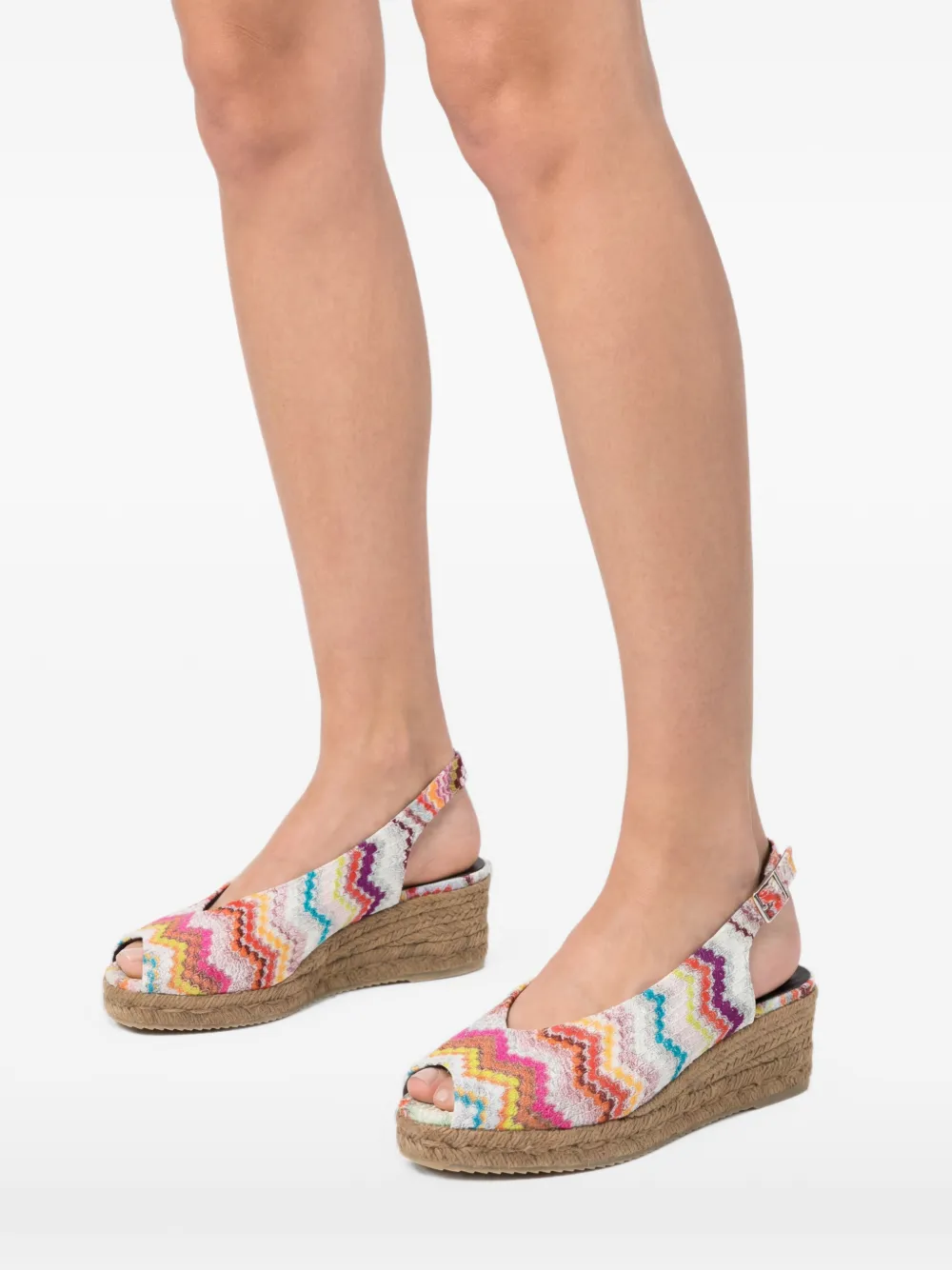 Missoni Muiltjes met zigzag-patroon Wit