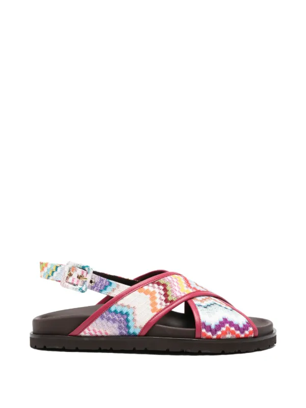 Missoni Zigzag Strap Sandals in Pink