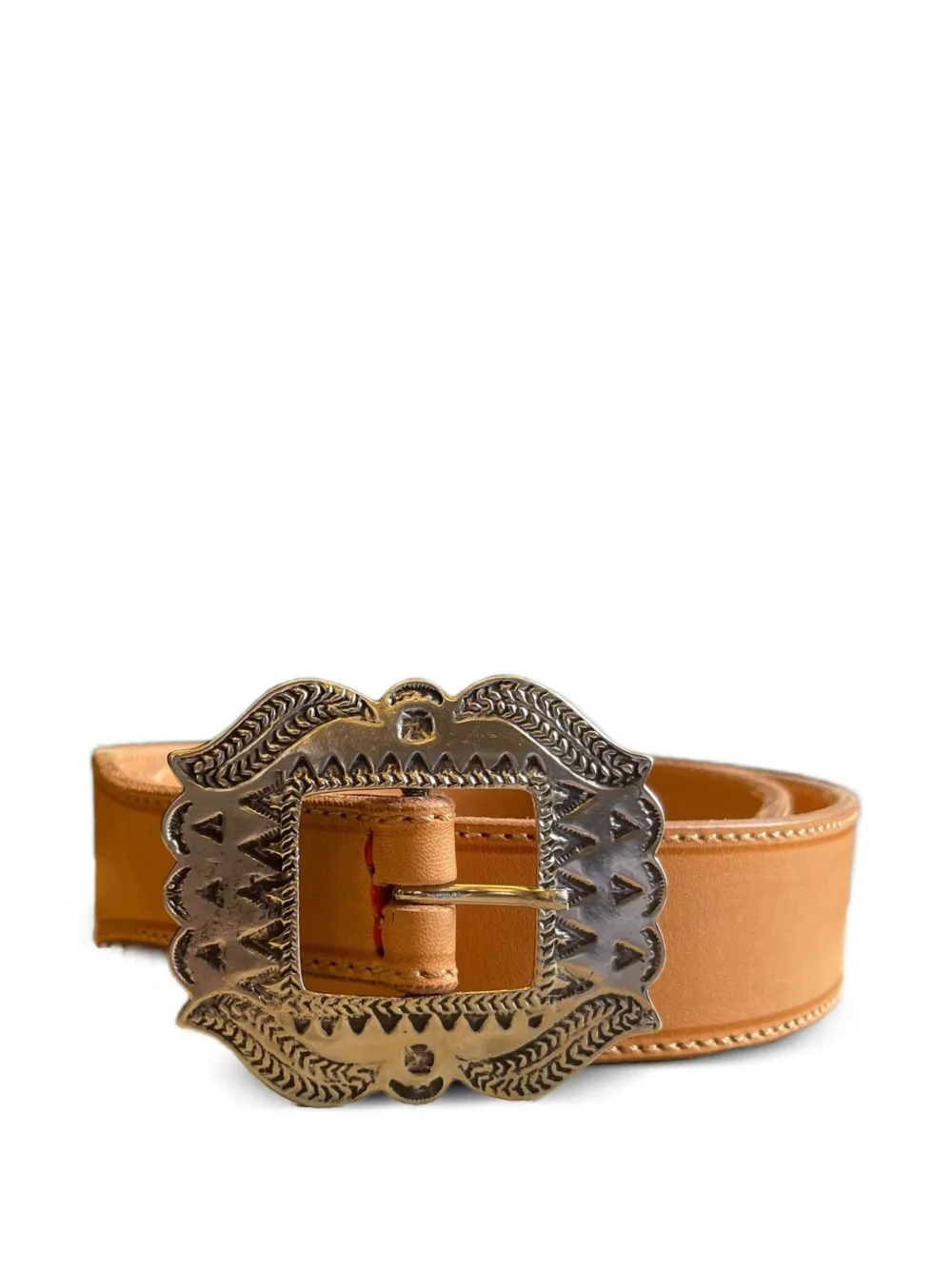 Fortela buckle calf leather belt - Marrone
